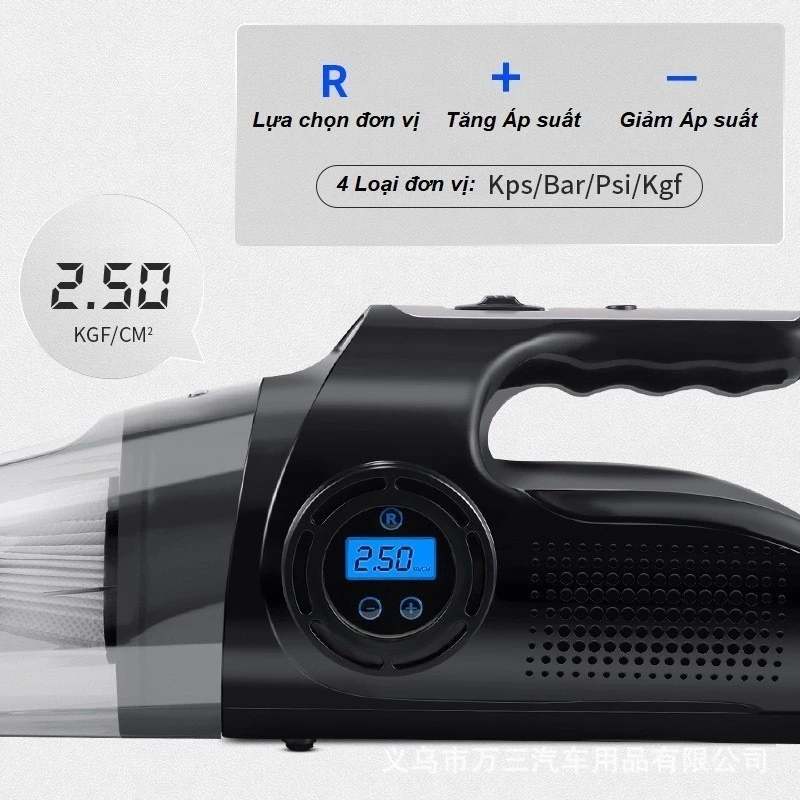 Máy hút bụi ô tô kiêm bơm lốp tự ngắt 2 Motor