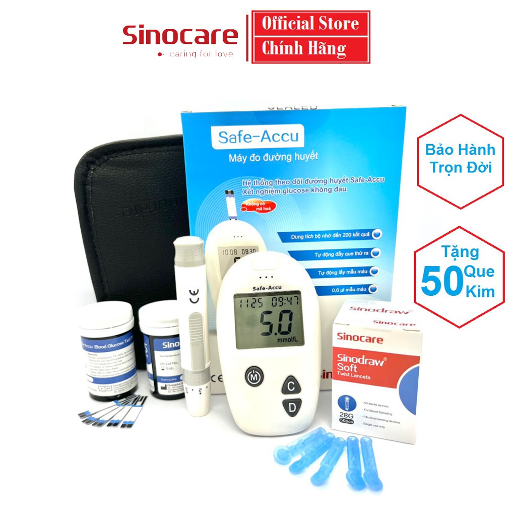 Máy Đo Đường Huyết Safe Accu Chính Hãng Sinocare