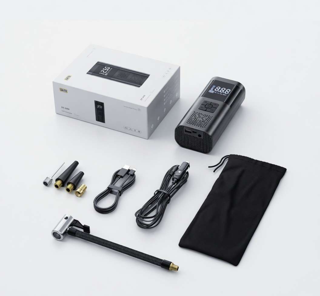 Bơm Lốp Mini Dùng Pin Sạc Đa Năng Nội Địa Suitu